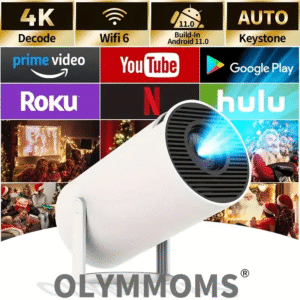 📽️Limited time special offer $5.99📽️Mini portable smart projector with built-in Android 11.0 operating system, WiFi 6 support, 180° rotatable design, remote control included, perfect for home theater, wall viewing, gaming and HD video streaming-Xkdy™